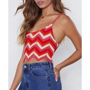 Chevron knitted crop top